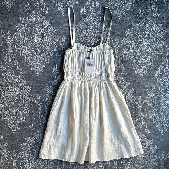 Faithfull The Brand Shivka Mini Dress in Plain Egg Shell Size US 6 - Picture 10 of 11